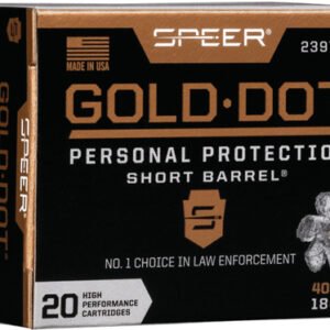 SPEER GOLD DOT 40 SW 180GR - GDHP SHORT BARREL 20RD 10BX/CS