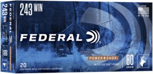FEDERAL POWER-SHOK 243 WIN - 80GR SP 20RD 10BX/CS