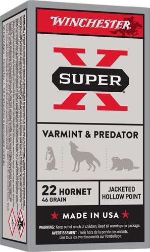 WINCHESTER SUPER-X 22 HORNET - 46GR JHP 50RD 10BX/CS