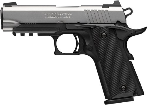 BROWNING 1911-380 SS 380ACP - 3.58"COMP 8RD BLK/SS W/RAIL - Image 2