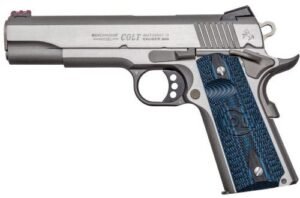 COLT COMPETITION 38 SUPER 5" - 9RD STAINLESS BLUE G10 GRIPS