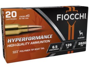 Fiocchi 65CMHSA Hyperformance 6.5Creedmoor 129gr Super Shock Tip 20 Per Box/10 Case