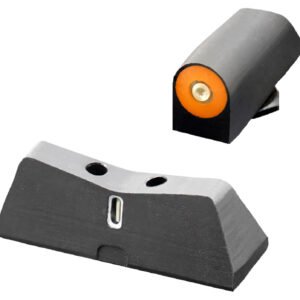 XS Sights GL0011S5N DXT2 Big Dot Night Sights fits Glock  Black | Green Tritium Orange Outline Front Sight Green Tritium White Outline Bar Rear Sight