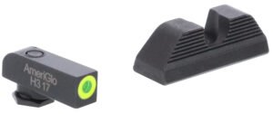AmeriGlo GL352 Protector Sight Set for Glock  Green Tritium LumiGreen Outline Front Sight-Black Serrated Rear Sight