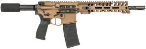 Patriot Ordnance Factory 01797 Renegade + Direct Impingement 300 Blackout 30+1 10.50" Black Nitride Aluminum Barrel, 9" M-LOK Handguards, Burnt Bronze Aluminum Buffer Tube, Black Polymer Grips
