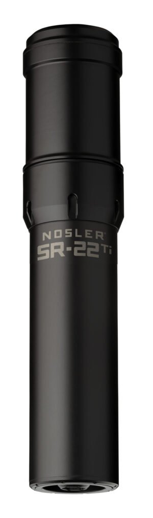 Nosler 90625 SR-22TI 22 Cal 1.74"D Black Finish Made of Titanium with 1/2" 28 tpi Thread Pattern