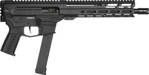 CMMG 99A806DAB Dissent MKGS 9mm Luger 33+1 10.50", Black, Picatinny Brace Adapter, 5.50" M-LOK Handguard, Left Side Charging Handle, Zeroed Linear Comp, Zeroed Drop-In Single Stage Trigger