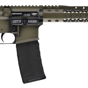 Black Rain Ordnance BROWTPBGB Spec 15+ We The People 5.56x45mm NATO 30+1 16", Green Battleworn with Deep Engraving, 15" Slim M-LOK, Magpul Grip/Carbine Stock, Castle Flash Hider