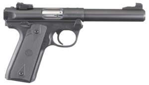 Ruger Mark IV 22/45 22 LR 10+1, 5.50" Stainless Bull Barrel, Blued Drilled & Tapped Steel Receiver & Polymer Frame, Black Checkered Polymer Grip Ambidextrous