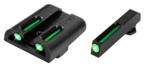 TruGlo TG131GT1 TFO Green/Tritium/Fiber Optic Front Sight-Green/Tritium/Fiber Optic Rear Sight Glock Glock 17/17L/19