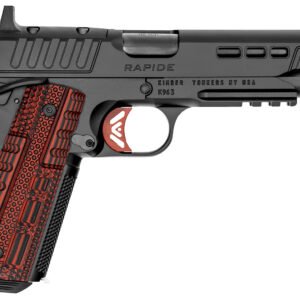 Kimber Mfg.,inc 3000453 Rapide Heat 9mm Luger 9+1 5.50" Black DLC Steel Barrel, KimPro II Black Lightening Cut/Optic Ready/Serrated Steel Slide, Kimpro II Black Steel Frame w/Beavertail, Red G10 Grip