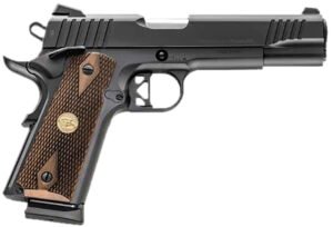 Charles Daly 440213 Superior  45 ACP 10+1 5" Stainless Steel Barrel, Black Serrated Steel Slide, Black Steel Frame w/Beavertail, Walnut Diamond Checkered Grip, ZeroTech Red Dot