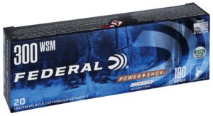 Federal 300WSM180LFA Power-Shok 300WSM 180gr Copper Hollow Point 20 Per Box/10 Case
