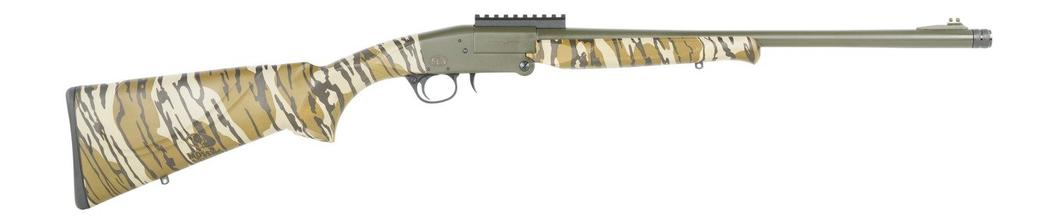 Charles Daly 930426 101 Compact 20 Gauge Break Open 3" 1rd Black Steel Single Shot Barrel & Receiver w/Picatinny Rail, Fixed Mossy Oak Bottomland Synthetic Stock, Beretta Benelli Mobil Choke System