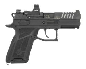 CZ-USA 91604 P-09 C Nocturne Compact 9mm Luger 15+1 3.75" Black Steel Serrated w/Optic Slide, Black Polymer Frame w/Picatinny Rail, Interchangeable Backstrap Grip, Viridian RFX-15