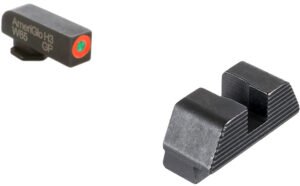 AmeriGlo GL433 Protector Sight Set for Glock  Green Tritium Orange Outline Front Sight-Black Serrated Rear Sight