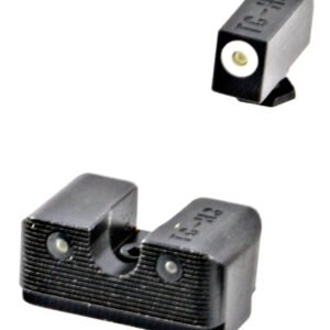 TruGlo TG231G2W Tritium Pro  High, White Outline Tritium Front/ Green Tritium Rear/Black Nitride Fortress Frame, Compatible w/Most Glock Except MOS, Front Post/Rear Dovetail Mount