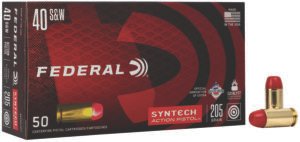 Federal AE40SJAP1 American Eagle Syntech Action Pistol  40S&W 205gr Total Syntech Jacket Flat Nose 50 Per Box/10 Case