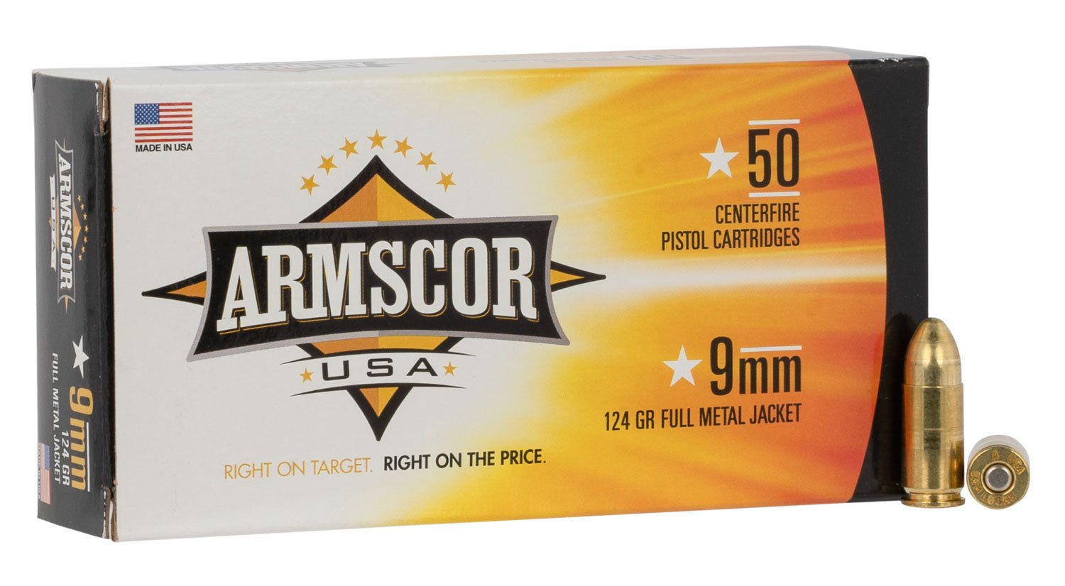 Armscor FAC94 USA 9mmLuger 124gr Full Metal Jacket 50 Per Box/20 Case