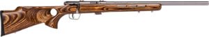 Savage Arms 25725 Mark II BTVS Full Size 22 LR 5+1 21" Satin Heavy Button Rifled Barrel, Satin Drilled & Tapped Stainless Steel Receiver, Satin Brown Thumbhole Laminate Stock, Right Hand