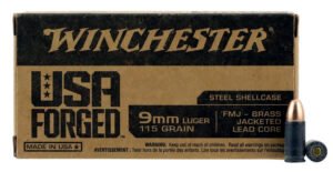 Winchester Ammo WIN9SV USA Forged 9mmLuger 115gr Full Metal Jacket 50 Per Box/10 Case