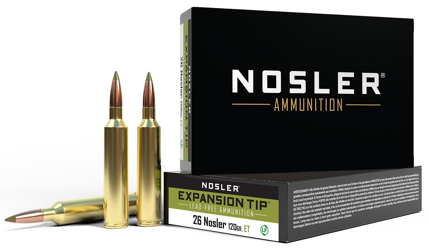 Nosler 40302 E-Tip 26Nosler 120gr E Tip Lead Free 20 Per Box/10 Case