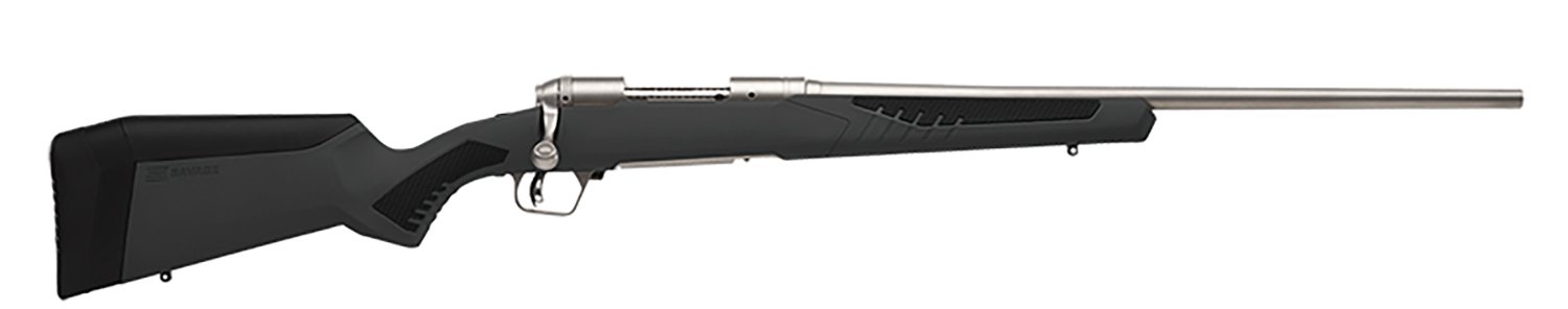 Savage Arms 57077 110 Storm Full Size 6.5 Creedmoor 4+1 22" Matte Button-Rifled Barrel, Matte Drilled & Tapped Stainless Steel Receiver, AccuStock Matte Gray Synthetic Stock, Right Hand