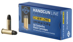 PPU PPH32SW Handgun  32S&WLong 98gr Lead Round Nose 50 Per Box/10 Case