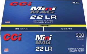 CCI MINI-MAG 22LR 36GR PLATED - HP 1260FPS 300RD 10BX/CS