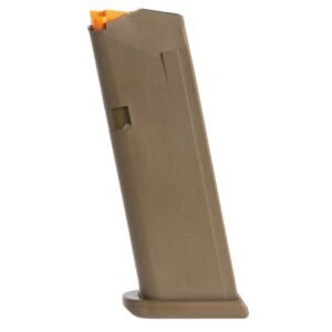 Glock Handgun Magazine G19 FDE (Floor Plate FDE - Orange Follower 15/rd Bulk