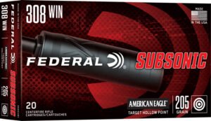 FEDERAL 308 WIN 205GR - HP SUBSONIC 20RD 10BX/CS