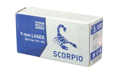 SCORPIO AMMO 9MM 124GR FMJ 50/1000 - Image 3