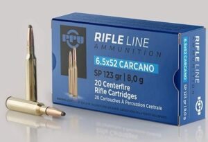 PPU Rifle Ammunition 6.5x52mm Carcano 123 gr SP 2690 fps - 20/ct