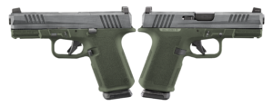 RUGER RXM 9MM PISTOL 4" CRUSHED SILVER BATTLE WORN/GREEN O.R. 2-15RD MAGS - ORION EXCLUSIVE